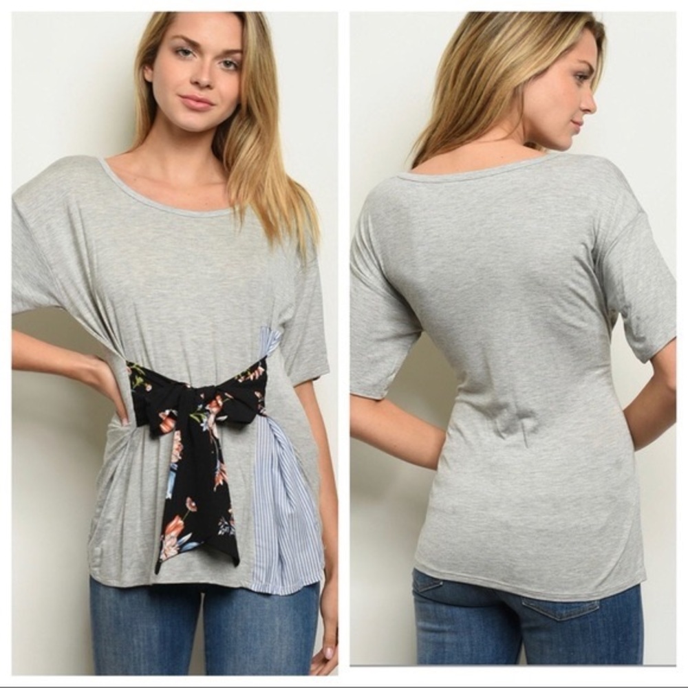 Les Amis tshirt with floral tie back - Small